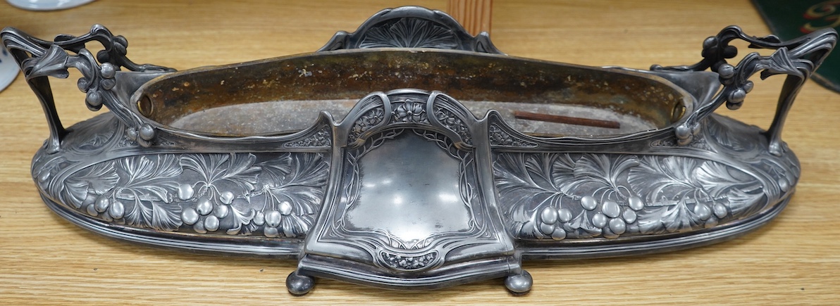 An early 20th Century German Art Nouveau B & G Imperial centrepiece, 63.5cm long. Condition - fair to good